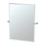 Gatco Glam 23-1/2" W x 31-1/2" H Rectangular Metal Frameless Bathroom Wall Mirror Satin Nickel