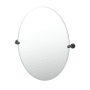 Gatco Reveal 24" W x 32" H Oval Frameless Bathroom Mirror Matte Black