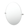 Gatco Reveal 24" W x 32" H Oval Frameless Bathroom Mirror Satin Nickel