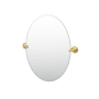 Gatco Designer II 19-1/2" W x 26-1/2" H Oval Frameless Bathroom Mirror Brushed Brass