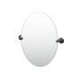 Gatco Designer II 19-1/2" W x 26-1/2" H Oval Frameless Bathroom Mirror Matte Black
