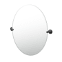 Gatco Designer II 24" W x 32" H Oval Frameless Bathroom Mirror Matte Black