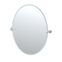 Gatco Sky 32" x 27-7/8" Contemporary Oval Frameless Bathroom Wall Mirror Chrome