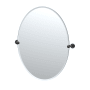Gatco Sky 32" x 27-7/8" Contemporary Oval Frameless Bathroom Wall Mirror Matte Black