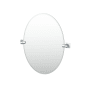 Gatco Waterline 26-1/2" x 23-1/2" Contemporary Oval Frameless Bathroom Wall Mirror Chrome