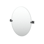 Gatco Waterline 26-1/2" x 23-1/2" Contemporary Oval Frameless Bathroom Wall Mirror Matte Black