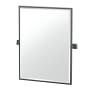 Gatco Waterline 32-1/2" x 28-1/8" Contemporary Rectangular Framed Bathroom Wall Mirror Matte Black