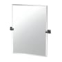 Gatco Waterline 31-1/2" x 27-1/2" Contemporary Rectangular Frameless Bathroom Wall Mirror Matte Black