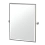 Gatco Waterline 32-1/2" x 28-1/8" Contemporary Rectangular Framed Bathroom Wall Mirror Satin Nickel