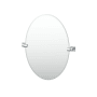 Gatco Mode 26-1/2" x 22-1/8" Contemporary Oval Frameless Bathroom Wall Mirror Chrome