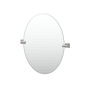 Gatco Mode 26-1/2" x 22-1/8" Contemporary Oval Frameless Bathroom Wall Mirror Satin Nickel