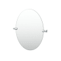 Gatco A-Line 26-1/2" x 22-1/8" Contemporary Oval Frameless Bathroom Wall Mirror Chrome