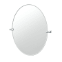 Gatco A-Line 32" x 27-1/8" Contemporary Oval Frameless Bathroom Wall Mirror Chrome