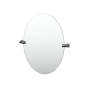 Gatco A-Line 26-1/2" x 22-1/8" Contemporary Oval Frameless Bathroom Wall Mirror Matte Black