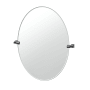 Gatco A-Line 32" x 27-1/8" Contemporary Oval Frameless Bathroom Wall Mirror Matte Black