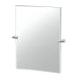 Gatco A-Line 31-1/2" x 26-5/8" Contemporary Rectangular Frameless Bathroom Wall Mirror Satin Nickel