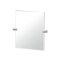 Gatco A-Line 24" x 22-5/8" Contemporary Rectangular Frameless Bathroom Wall Mirror Satin Nickel