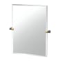 Gatco A-Line 31-1/2" x 26-5/8" Contemporary Rectangular Frameless Bathroom Wall Mirror Brushed Brass / Matte Black
