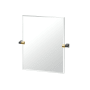Gatco A-Line 24" x 22-5/8" Contemporary Rectangular Frameless Bathroom Wall Mirror Brushed Brass / Matte Black