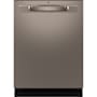 GE 24 Inch Wide 16 Place Setting Built-In Top Control Dishwasher with Hard Food Disposer and 5 Wash Cycles Fingerprint Resistant Slate