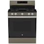 GE 30 Inch Wide 5.3 Cu. Ft. Free Standing Gas Range with Convection and No Preheat Air Fry Fingerprint Resistant Slate