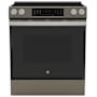 GE 30 Inch Wide 5.3 Cu. Ft. Slide In Electric Range with Radiant Burners and Storage Drawer Fingerprint Resistant Slate