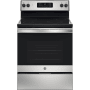 GE 30 Inch Wide 5.3 Cu. Ft. Free Standing Electric Range with Ceramic Glass Cooktop Stainless Steel