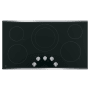 GE 36 Inch Wide 5 Burner Electric Cooktop with 8 Inch Power Boil Element and Dishwasher-Safe Grates Stainless Steel