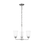 Generation Lighting Kerrville 3 Light 18" Wide Chandelier Chrome