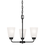 Generation Lighting Kerrville 3 Light 18" Wide Chandelier Midnight Black
