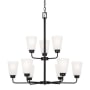 Generation Lighting Kerrville 9 Light 29" Wide Chandelier Midnight Black