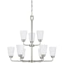 Generation Lighting Kerrville 9 Light 29" Wide Chandelier Brushed Nickel