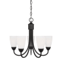 Generation Lighting Seville 5 Light 21" Wide LED Chandelier Midnight Black