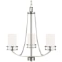 Generation Lighting Robie 3 Light 21" Wide Pillar Candle Chandelier Brushed Nickel