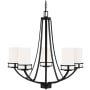 Generation Lighting Robie 5 Light 24" Wide Pillar Candle Chandelier Midnight Black