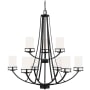 Generation Lighting Robie 9 Light 33" Wide Pillar Candle Chandelier Midnight Black