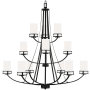 Generation Lighting Robie 12 Light 40" Wide Pillar Candle Chandelier Midnight Black