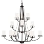 Generation Lighting Robie 12 Light 40" Wide Pillar Candle Chandelier Bronze