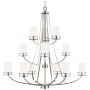 Generation Lighting Robie 12 Light 40" Wide Pillar Candle Chandelier Brushed Nickel