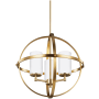 Generation Lighting Alturas 3 Light 19" Wide LED Pillar Candle Globe Chandelier Satin Brass