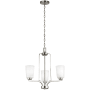 Generation Lighting Franport 3 Light 20" Wide LED Chandelier Brushed Nickel