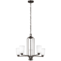Generation Lighting Franport 5 Light 26" Wide LED Chandelier Bronze
