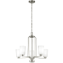 Generation Lighting Franport 5 Light 26" Wide LED Chandelier Brushed Nickel