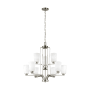Generation Lighting Franport 9 Light 30" Wide Chandelier Brushed Nickel