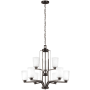 Generation Lighting Franport 9 Light 30" Wide LED Chandelier Bronze