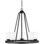 Generation Lighting Kemal 5 Light 24" Wide LED Ring Chandelier Midnight Black