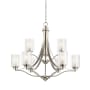 Generation Lighting Elmwood Park 9 Light 32" Wide Chandelier Brushed Nickel