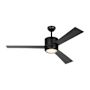 Generation Lighting Vision 52" 3 Blade Indoor Ceiling Fan Midnight Black