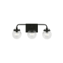 Generation Lighting Bryce 3 Light 22" Wide Vanity Light with Clear Glass Shades Midnight Black