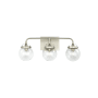 Generation Lighting Bryce 3 Light 22" Wide Vanity Light with Clear Glass Shades Brushed Nickel